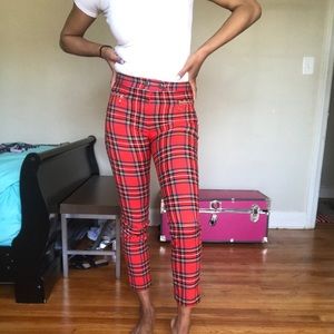 H&M plaid zip up pants